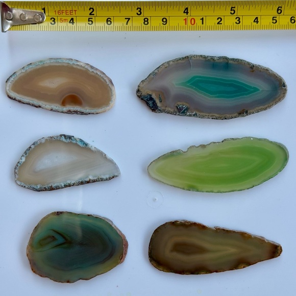 6 Polished Agate slices - Picture 2 of 2